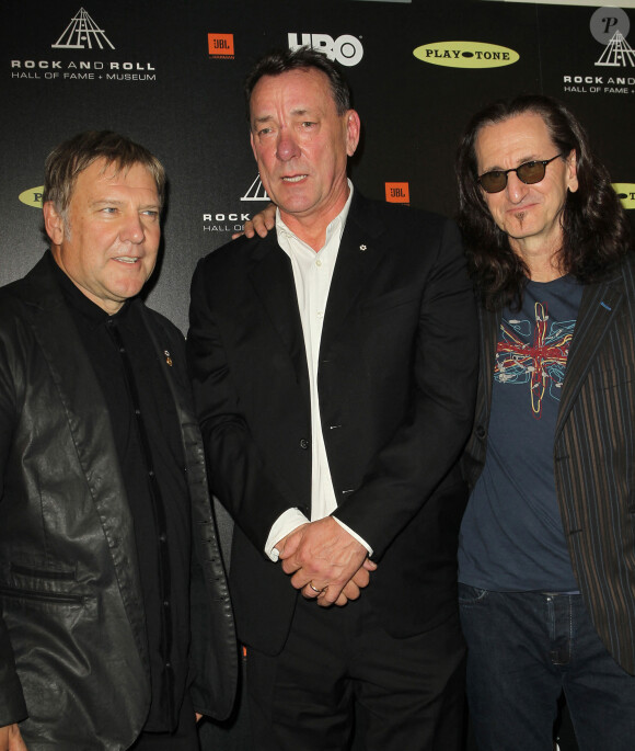Alex Lifeson, Neil Peart et Geddy Lee - 28e cérémonie Annual Rock and Roll Hall Of Fame Induction Ceremony à Los Angeles, le 18 avril 2013.