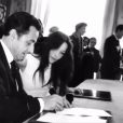 Unique photo capturée lors du mariage de Nicolas Sarkozy et Carla Bruni, le 2 février 2008 à l'Élysée. Elle est diffusée pour la première fois lors du documentaire de France 5, "Élysée : neuf femmes aux marches du palais", le dimanche 12 janvier 2020.