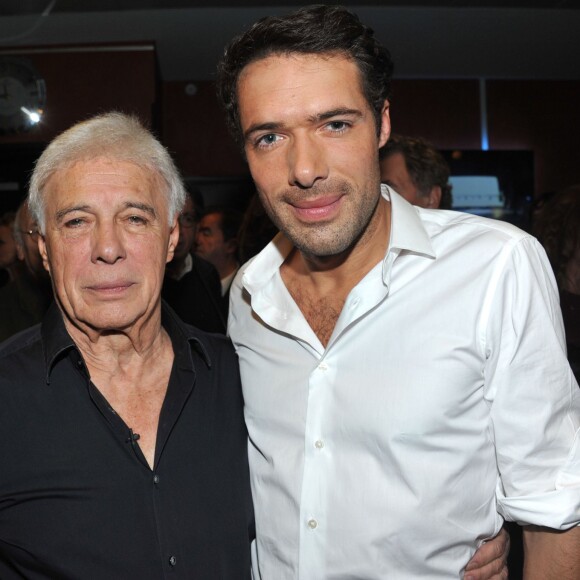 Exclusif - Guy et son fils Nicolas Bedos - Aftershow du spectacle de Guy Bedos La der des der à l'Olympia a Paris. Le 23 décembre 2013.