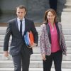Ségolène Royal, Emmanuel Macron à la sortie du conseil des ministres, le dernier avant les vacances, au palais de l'Elysée à Paris, le 3 août 2016. © Alain Guizard/Bestimage