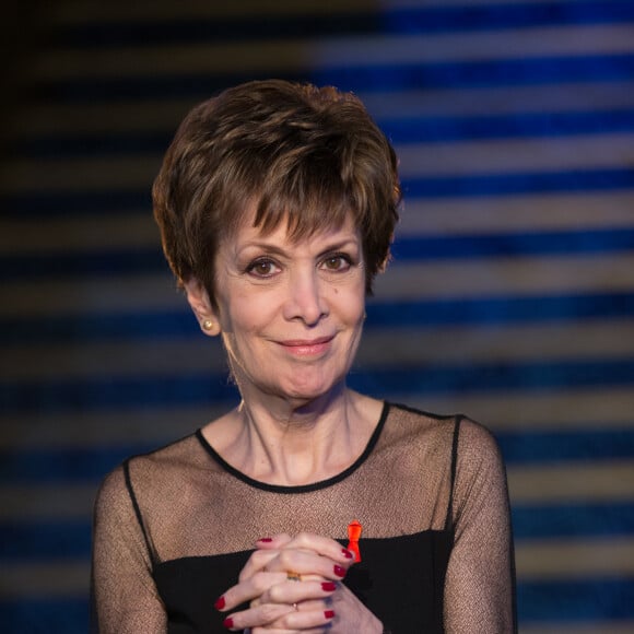 Exclusif - Catherine Laborde - Backstage de l'enregistrement de l'émission "La télé chante pour le Sidaction" aux Folies Bergère à Paris. L'émission sera diffusée sur France 2 le 28 mars2016