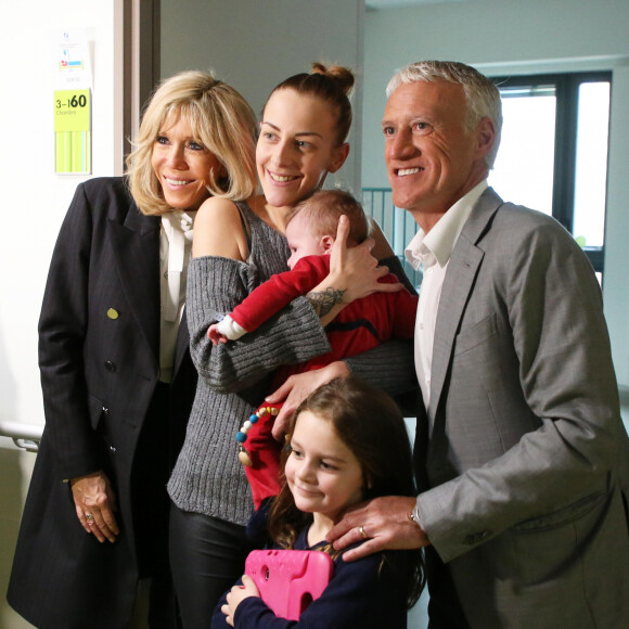 Brigitte Macron (Présidente de la Fondation Hôpitaux de Paris-Hôpitaux de France), Didier Deschamps, parrain de l'opération Pièces Jaunes 2020 lors du lancement de la 31ème édition de l'opération Pièce Jaunes au Centre Hospitalier Régional d'Orléans le 8 janvier 2020. © Dominique Jacovides / Bestimage
