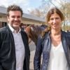 Hervé Mathoux et sa femme Maryline Olivie - Les Dimanches au Galop à l'Hippodrome d'Auteuil, Paris le 3 avril 2016. © Florian Leger / Share & Dare via Bestimage