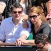 Herve Mathoux et sa femme Maryline Olivie - Jour 10 - People aux Internationaux de France de tennis de Roland Garros lors du match de Jo-Wilfrid Tsonga contre Roger Federer le 4 juin 2013.