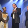 Pierre-Francois Martin-Laval, Terry Jones et Eric Idle - Seconde presentation de la celebre comedie musicale des Monthy Python "Spamalot" à Bobino, le 28 septembre 2013.