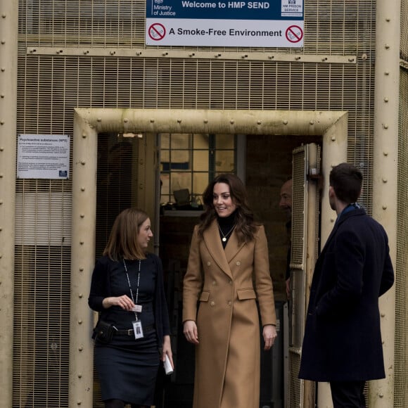 Kate Middleton, duchesse de Cambridge, visite la prison pour femmes HM Send à Woking le 22 janvier 2020.