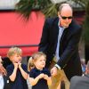 Le prince Albert II de Monaco et ses enfant le prince héréditaire Jacques et la princesse Gabriella lors de l'anniversaire des 20 ans de Bob l'Eponge, au 59eme Festival de Télévision de Monte-Carlo au Grimaldi Forum à Monaco le 16 juin 2019.