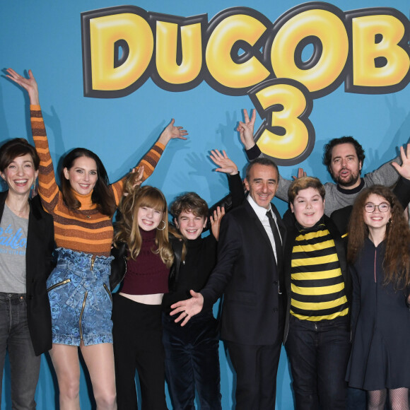 Florent Peyre, Emilie Caen, Frédérique Bel, Leeloo Eyme, Leopold Moati, Elie Semoun, Mathys Gros, Loïc Legendre, Chad Ebengue lors de l'avant-première du film "Ducobu 3" au cinéma Le Grand Rex à Paris, France, le 26 janvier 2020. © Coadic Guirec/Bestimage