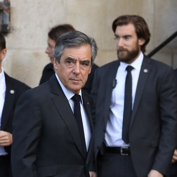 François Fillon - Arrivées en l'église Saint-Sulpice pour les obsèques de l'ancien président de la République Jacques Chirac à Paris. Un service solennel sera présidé par le président de la République. Le 30 septembre 2019 © Stéphane Lemouton / Bestimage