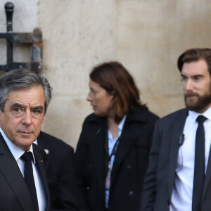 François Fillon - Arrivées en l'église Saint-Sulpice pour les obsèques de l'ancien président de la République Jacques Chirac à Paris. Un service solennel sera présidé par le président de la République. Le 30 septembre 2019 © Stéphane Lemouton / Bestimage