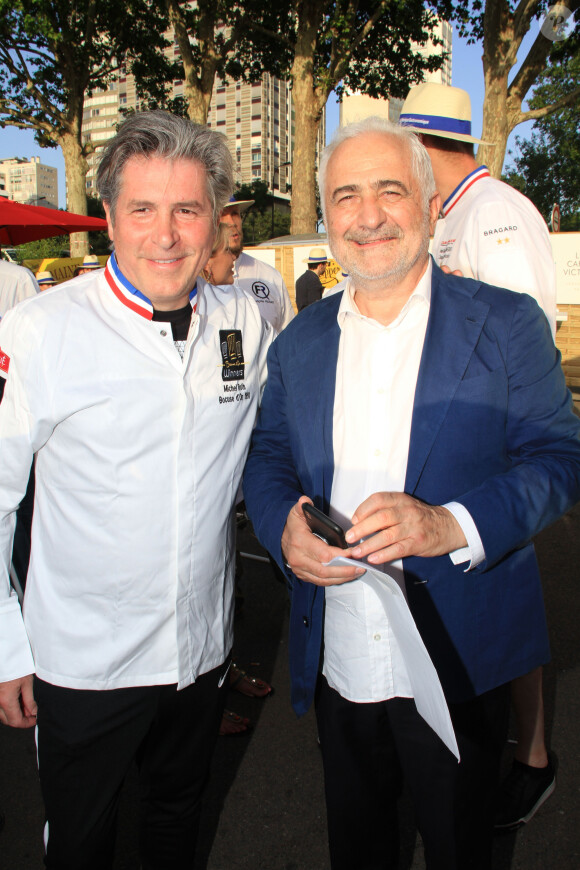 Michel Roth, Guy Savoy - 7ème édition du Trophée de la Pétanque Gastronomique au Paris Yacht Marina à Paris le 27 juin 2019. © Philippe Baldini/Bestimage
