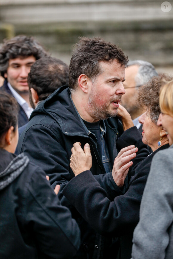 Nicolas Demorand - Obsèques de Sébastien Demorand à la Coupole du crématorium du cimetière du Père-Lachaise à Paris, France, le 31 janvier 2020.