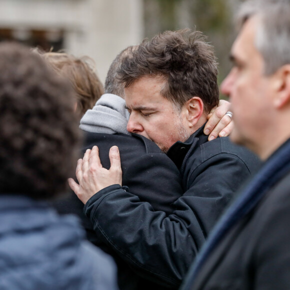 Nicolas Demorand - Obsèques de Sébastien Demorand à la Coupole du crématorium du cimetière du Père-Lachaise à Paris, France, le 31 janvier 2020.