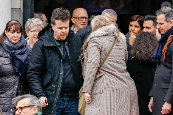 Nicolas Demorand - Obsèques de Sébastien Demorand à la Coupole du crématorium du cimetière du Père-Lachaise à Paris, France, le 31 janvier 2020.