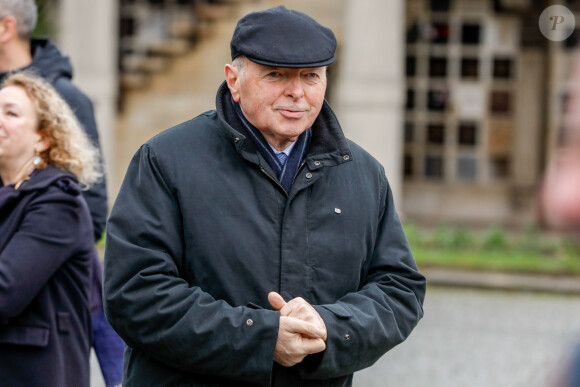 Jacques Toubon - Obsèques de Sébastien Demorand à la Coupole du crématorium du cimetière du Père-Lachaise à Paris, France, le 31 janvier 2020.