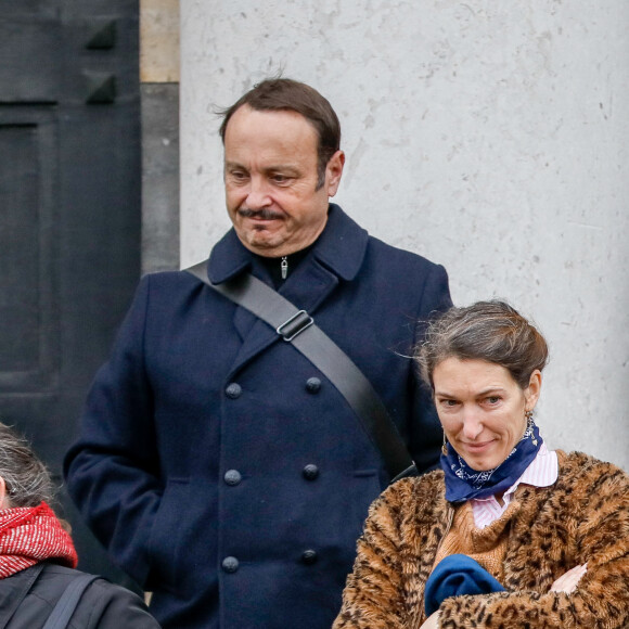 Vincent Ferniot - Obsèques de Sébastien Demorand à la Coupole du crématorium du cimetière du Père-Lachaise à Paris, France, le 31 janvier 2020.