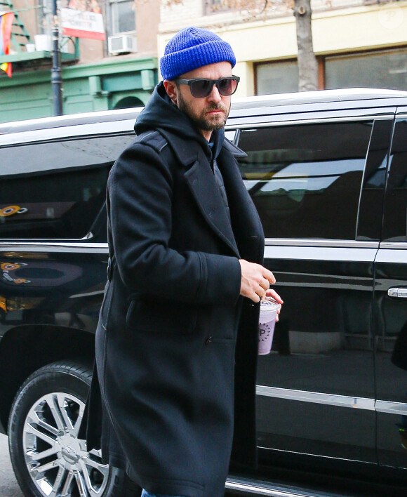 Justin Timberlake arrive dans un studio. New York. Le 30 janvier 2020. @Felipe Ramales/Splash News/ABACAPRESS.COM