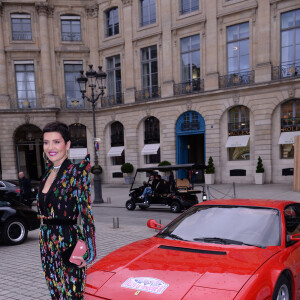 Exclusif - Cristina Cordula - Rallye Vendôme 80, Paris le 7 juin 2019. Du claquement des pavés de la place Vendôme à celui d'un dance floor, il n'y a qu'un pas qu'E. de Brantes, ambassadeur de la ville, et ses associés SRO Motorsports, n'ont pas hésité à franchir pour proposer une version eighties du luxissime rallye Place Vendôme Paris - Vendôme qui se tient du 7 au 9 juin 2019. Initiée par E.de Brantes, président de l'Association pour la Promotion de l'Excellence Française, cette randonnée touristique débute le 7 juin par une exposition de 80 voitures et motos des années 80 sur la Place Vendôme. Un jury composé de personnalités éminentes (dont M.Cerrone) jugent le " total look " années 80 des équipages lors d'un concours comprenant tenues vestimentaires, coiffure, accessoires, et playlist du véhicule. Les prix sont remis par C.Cordula au cours de la soirée de gala qui se déroule au Ritz Paris. Le 8 juin, les équipages quitteront la Place Vendôme et rouleront vers le château de Chenonceau où une soirée années 80 les attend : dîner gastronomique à l'Orangerie suivi d'un concert privé de C.Loeb, J-P.Mader et J.Jamison. Le 9 juin après une nuit passée dans un château ou hôtel près d'Amboise, les équipages rouleront sur un parcours longeant les châteaux de la Loire jusqu'à Vendôme où ils paraderont à travers les rues historiques de la ville avant de stationner devant la mairie. Le temps d'un déjeuner de clôture dans la cour carrée de l'hôtel de ville. Une partie des bénéfices de l'événement sera reversée à l'Institut du Cerveau et de la Moelle épinière. © Rachid Bellak / Bestimage07/06/2019 - Paris