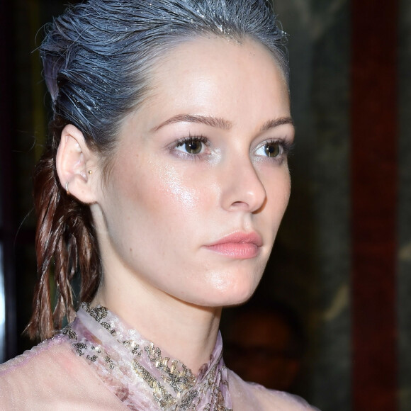 Exclusif - Maëva Coucke - People au défilé de mode Haute Couture Printemps-Eté 2020 "Ziad Nakad" à l'hôtel Intercontinental Paris Le Grand à Paris, le 22 janvier 2020. © Pierre Perusseau/Bestimage