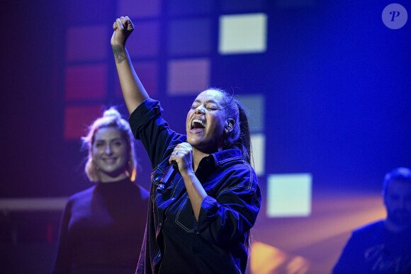 Semi-Exclusif - Amel Bent - Concert caritatif "Leurs Voix pour l'Espoir" au profit de la recherche contre le cancer du pancréas, créé et présenté par L. Cholewa à l'Olympia à Paris, le 7 octobre 2019. © Marc Ausset-Lacroix - Pierre Perusseau / Bestimage