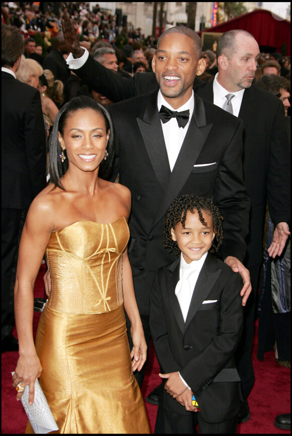 Will Smith, Jada Pinkett et leur fils Kaden- 79e cérémonie des Oscars à Hollywood, le 24 février 2007. 