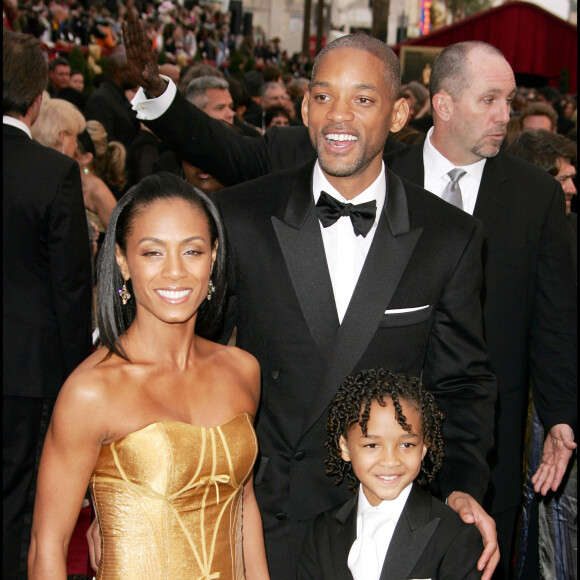 Will Smith, Jada Pinkett et leur fils Kaden- 79e cérémonie des Oscars à Hollywood, le 24 février 2007. 