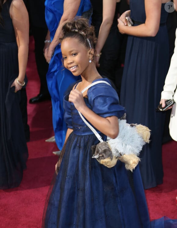 Quvenzhane Wallis - Arrivees - 85eme ceremonie des Oscars a Hollywood le 24 fevrier 2013.