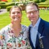 La princesse héritière Victoria de Suède avec son mari le prince Daniel le 14 juillet 2019 lors de la célébration de son 42e anniversaire à la Villa Solliden sur l'île d'Öland.