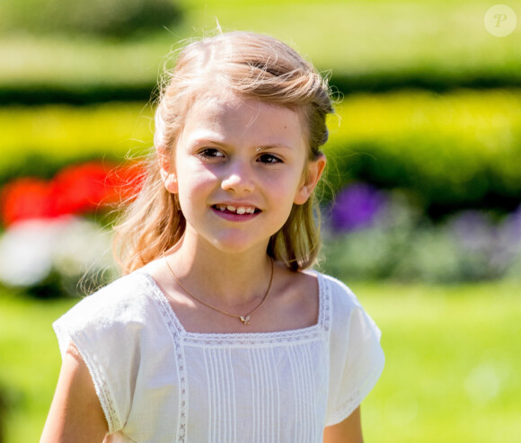 La princesse héritière Victoria de Suède en famille le 14 juillet 2019 lors de la célébration de son 42e anniversaire à la Villa Solliden sur l'île d'Öland.