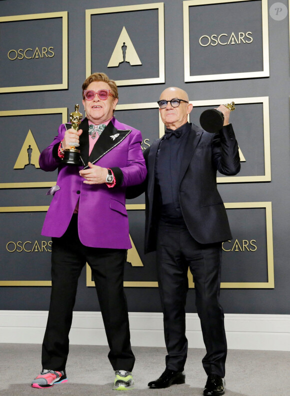 Elton John et Bernie Taupin - People à la 28ème soirée annuelle "Elton John Academy Awards Viewing Party" à West Hollywood, Los Angeles, le 9 février 2020.