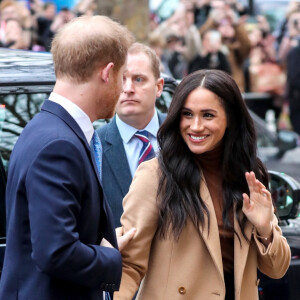 Le prince Harry, duc de Sussex, et Meghan Markle, duchesse de Sussex, en visite à la Canada House à Londres le 7 janvier 2020.