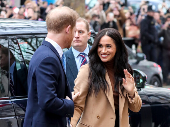 Le prince Harry, duc de Sussex, et Meghan Markle, duchesse de Sussex, en visite à la Canada House à Londres le 7 janvier 2020.