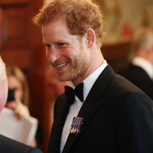 Le prince Harry assiste à une réception à la Trinity House à Londres, le 19 juillet 2017, pour le projet Vernon, une campagne pour installer un monument en héritage de l'établissement de la Marine Royale HMS Vernon.