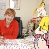 Archives - A Paris, Claire Bretécher à son bureau le 16 novembre 2001.