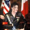 Conférence de presse de Michael Jackson.