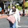 M. Pokora et sa compagne Christina Milian (qui dit au revoir à un ami) se baladent avec leur fils Isaiah dans le quartier de West Hollywood à Los Angeles. La petite famille est allée déjeuner chez Fred Segal. Le 11 février 2020