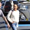 M. Pokora et Christina Milian se baladent avec leur fils Isaiah dans le quartier de West Hollywood à Los Angeles. La petite famille est allée déjeuner chez Fred Segal. Le 11 février 2020