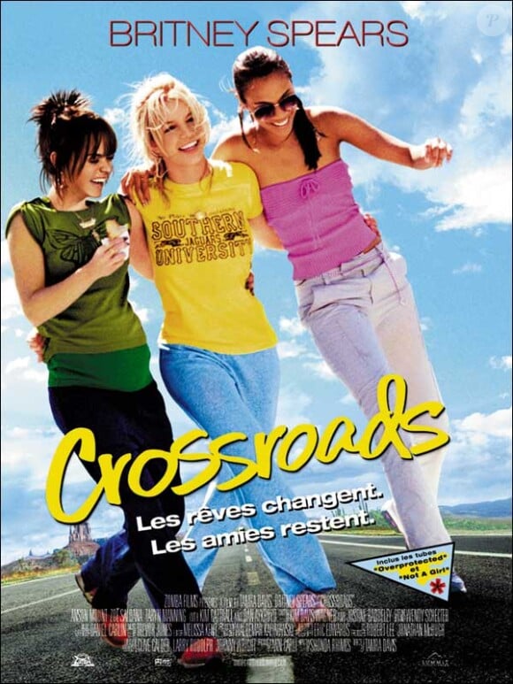 Britney Spears, Taryn Manning et Zoë Saldaña sur l'affiche du film "Crossroads" en 2002.