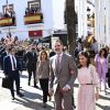 Le roi Felipe VI d'Espagne, La reine Letizia d'Espagne- Visite à la paroisse de Nuestra Senora de la Asuncion, à l'occasion de la célébration Mariano of the Rocio Jubilee, le 14 février 2020 à Almonte, Espagne.