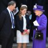 Serena Linley (Armstrong-Jones), son mari David Linley (Armstrong-Jones), leur fille Lady Margarita Armstrong-Jones et la reine Elisabeth II d'Angleterre - La famille royale britannique sort de la messe de Thanksgiving en la Chapelle de St Margaret de l'Abbaye de Westminster en l'honneur de l'ancien Lord Snowden à Londres, le 7 avril 2017.