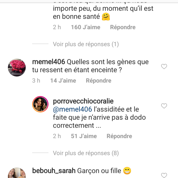 Coralie Porrovecchio répond aux questions des internautes sur Instagram, le 18 février 2020