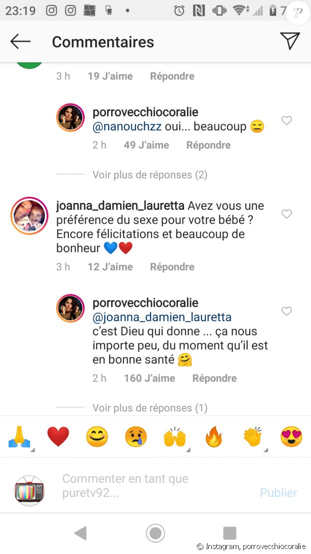Coralie Porrovecchio répond aux questions des internautes sur Instagram, le 18 février 2020