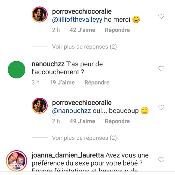 Coralie Porrovecchio répond aux questions des internautes sur Instagram, le 18 février 2020