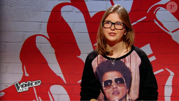Sarah dans The Voice Kids, le 30 août 2014 sur TF1.