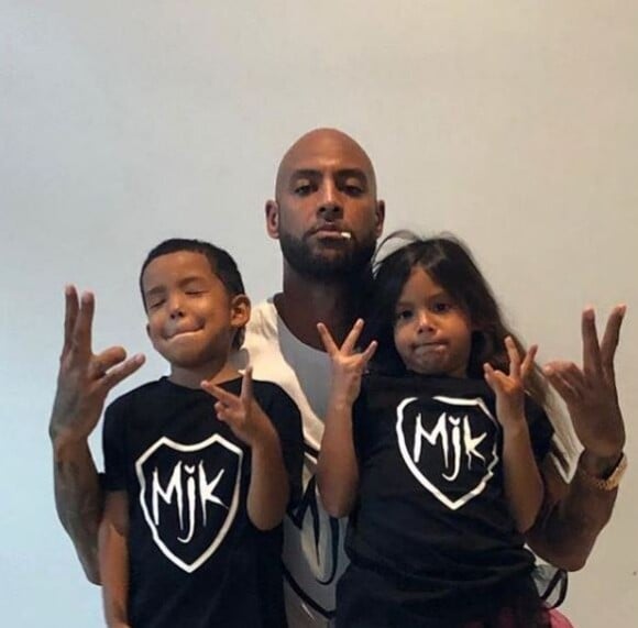 Booba avec ses enfants Luna et Omar. Photo publiée sur Instagram en décembre 2018.