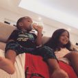 Booba avec ses deux enfants, Luna et Omar, sur Instagram. Novembre 2016.