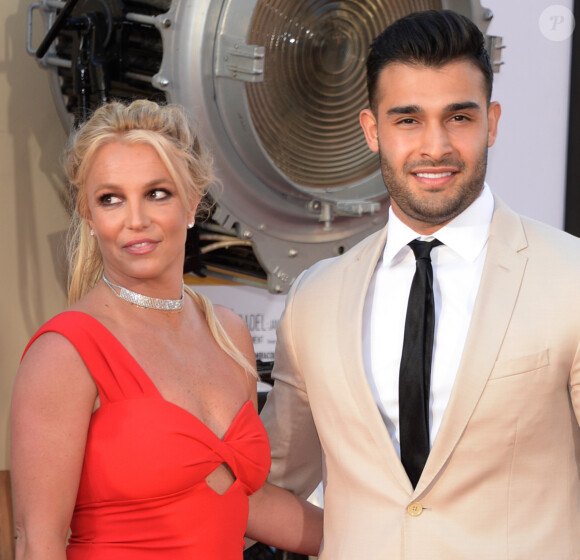 Britney Spears et son compagnon Sam Asghari à la première de Once Upon a Time in Hollywood à Los Angeles, le 22 juillet 2019