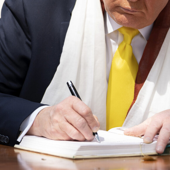 Donald Trump lors de son voyage en Inde le 24 février 2020.