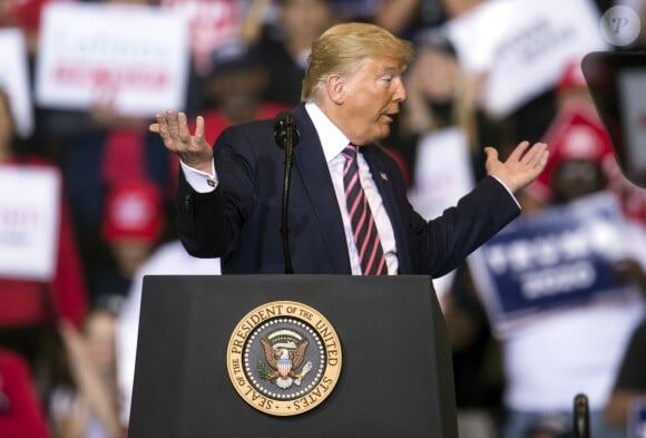 Donald Trump en meeting pour les élections présidentielles américaines 2020 au Las Vegas Convention Center. Le 21 février 2020 © Brian Cahn / Zuma Press / Bestimage