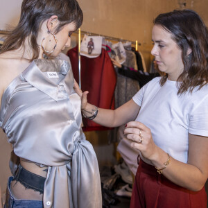 La styliste Pauline Ducruet en backstage lors de la préparation de son défilé de mode prêt-à-porter "Alter" automne-hiver 2020/2021 lors de la semaine de la mode à Paris, France, le 25 février 2020. © Olivier Borde/Bestimage
